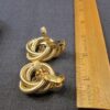 Wow! Mint Condition stunning vintage Givenchy gold plated knot clip on earrings - Image 8