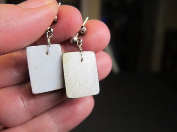 Beautiful stone inlay handmade dangle earrings signed JLR Janice Lee Ripley - Image 7