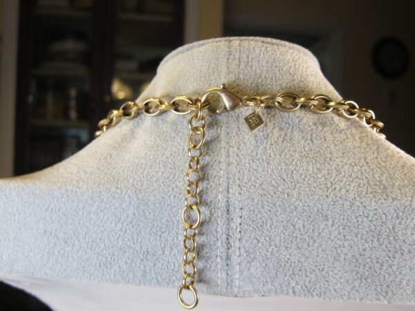 Chunky Banana Republic gold-tone large clear square glass statement necklace - Image 2
