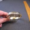 Gorgeous vintage Whiting & Davis signed light gold-tone hinged cuff bracelet