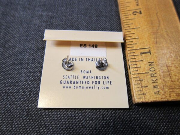 Cute vintage Boma sterling silver 925 small crown stud earrings new - Image 2