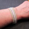 Gorgeous pastel hand-woven glass bead bracelet purple white green EASTER! - Image 3
