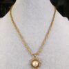 Beautiful vintage 18" Monet gold-tone chain necklace faux pearl pendant