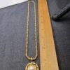 Beautiful vintage 18" Monet gold-tone chain necklace faux pearl pendant - Image 4