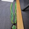 Gorgeous multi-strand green cord necklace w/dichroic glass pendant 19-21" - Image 4