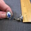 Vintage Holland Delft porcelain windmill 835 silver filigree clip on earrings - Image 2
