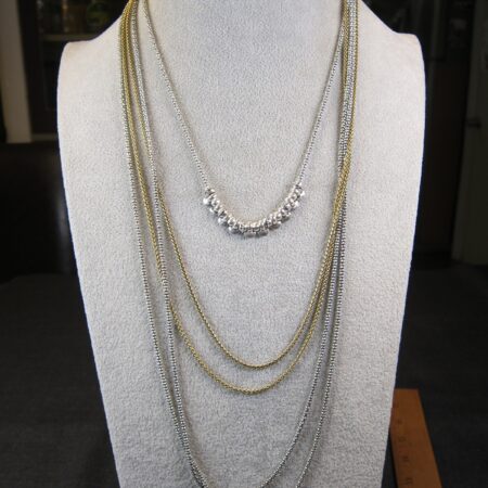 Gorgeous mixed metals layered tiered Lucky Brand chain necklaces combo